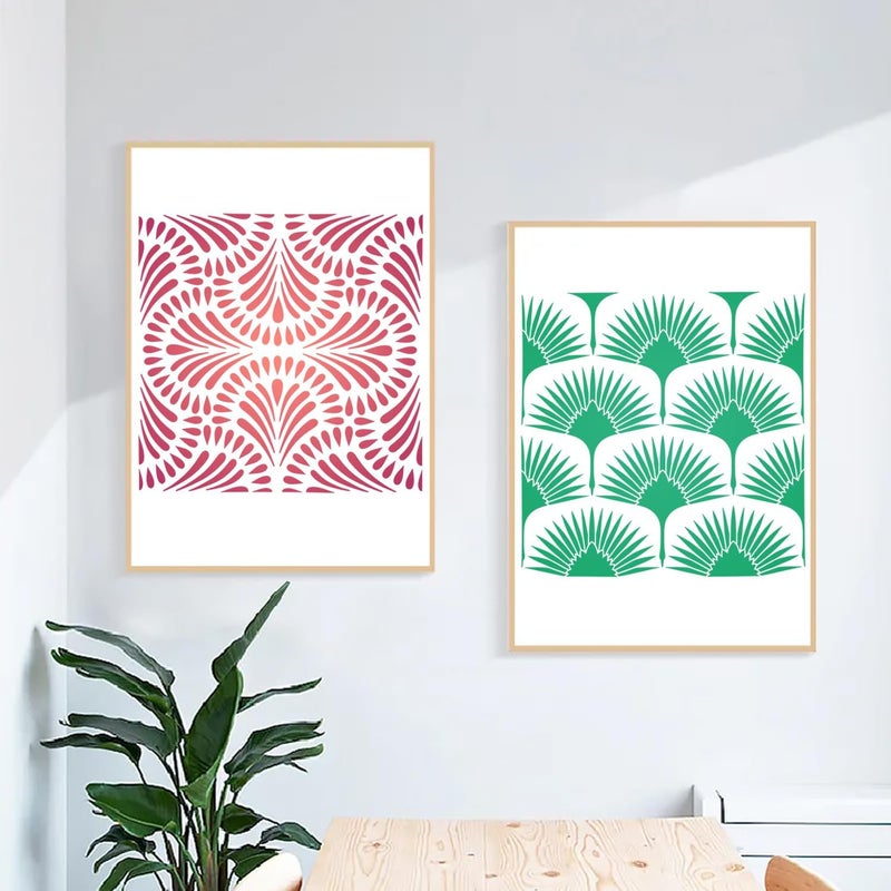 Resflyar 8 PCS Large Geometric Stencils, Reusable Plastic Drawing Template for Painting on Wall Wood Floor Tile DIY Art Furniture Home Decoration, 12 x 12 Inch - Image 3